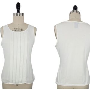 Ann‎ Taylor Sleeveless Pleated Sheer Women's Tank Top Size 4P